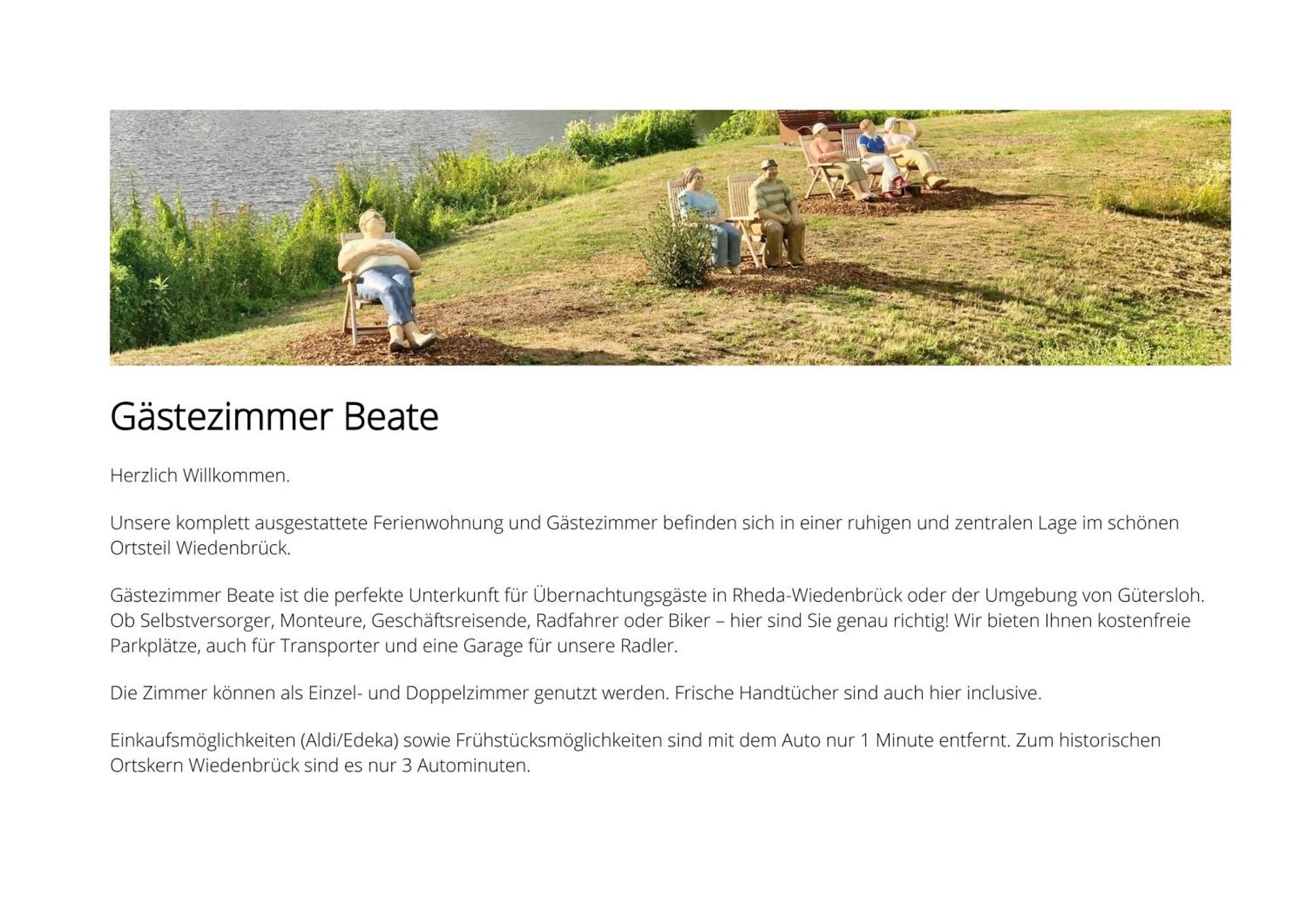 Gaestezimmer Beate Und Ferienwohnung Rheda Wiedenbrueck מראה חיצוני תמונה